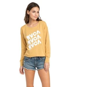 RVCA Slice Sweatshirt In Harvest Gold